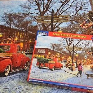 White Mountain Christmas Puzzle 🎄 1,000 pieces - EUC 🎄 "Main Street Christmas"